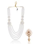 Traditional Groom Sherwani Mala Set with Brooch