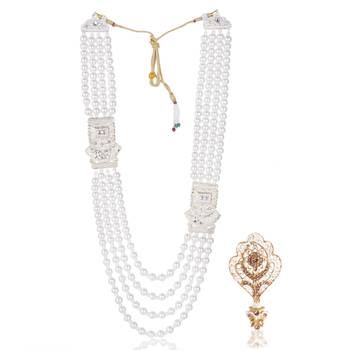 Traditional Groom Sherwani Mala Set with Brooch 1