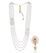 Traditional Groom Sherwani Mala Set with Brooch