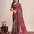 Multicolor printed linen saree with blouse piece