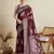 Maroon woven cotton silk jacquard saree with blouse piece