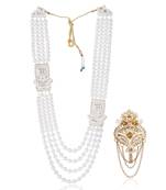 Premium Beaded Groom Mala with Elegant Brooch