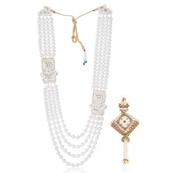 Premium Beaded Groom Mala with Elegant Brooch 1