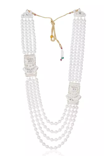 Premium Beaded Groom Mala with Elegant Brooch