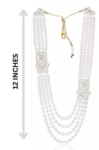 Premium Beaded Groom Mala with Elegant Brooch