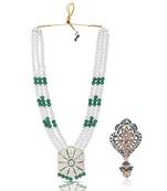 Beaded Layered Dulha Moti Mala With Designer Brooch