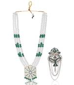 Pearl-Beaded Dulha Moti Mala Haar Necklace With Elegant Brooch