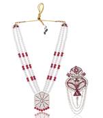 Beaded Layered Dulha Moti Mala With Designer Brooch