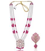Pearl-Beaded Dulha Moti Mala Haar Necklace With Elegant Brooch
