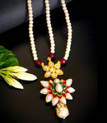 Traditional kundan pearl maang tikka