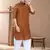 Dark brown cotton plain pathani suits for mens wear