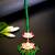 Pink lotus kundan maang tikka with green bead detailing