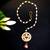 Classic kundan pearl maang tikka with maroon drop charm