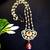 Royal kundan mangtikka with red drop and pearl chain