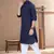 navy blue cotton plain pathani suits for mens wear