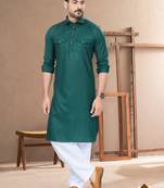 Green brown cotton plain pathani suits for mens wear