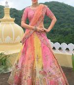 Multi silk Bridal Wear Khatli Work Readymade Lehenga Choli