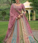 Multi silk Bridal Wear Khatli Work Readymade Lehenga Choli