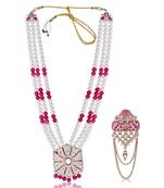 Beaded Layered Dulha Moti Mala With Designer Brooch