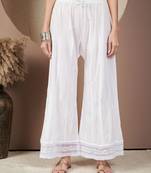 Women white chikankari plazzo