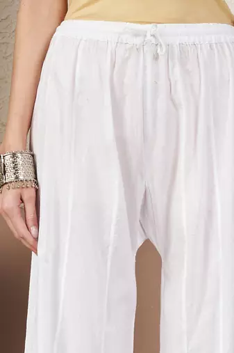 Women white chikankari plazzo