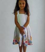 Multicolor rayon printed floral print dress for girls