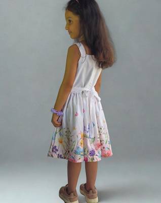 Multicolor rayon printed floral print dress for girls 2