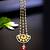 Royal kundan mangtikka with red drop and pearl chain