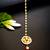 Classic kundan pearl maang tikka with maroon drop charm