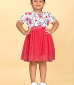 Multicolor rayon printed floral print dress for girls