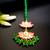 Pink lotus kundan maang tikka with green bead detailing