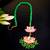 Pink lotus kundan maang tikka with green bead detailing
