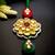Traditional kundan floral maang tikka with red & green