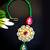 Traditional kundan floral maang tikka with red & green