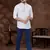 White cotton plain short kurta for mens wear