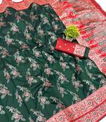 Green Art Silk saree with blouse