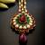 Statement multicolor floral maang tikka with pearl chain