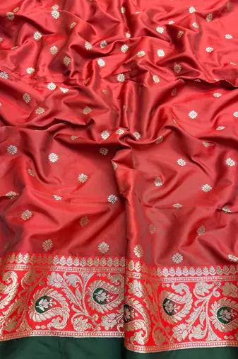 Green Art silk blend saree with blouse