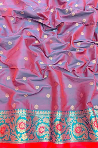Pink Art silk blend saree with blouse