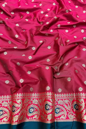 Blue Art silk blend saree with blouse