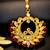   regal kundan chandbali maang tikka with ruby beads