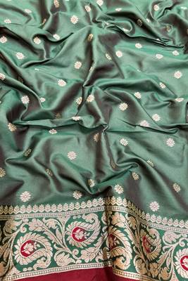 Maroon Art silk blend saree with blouse 4