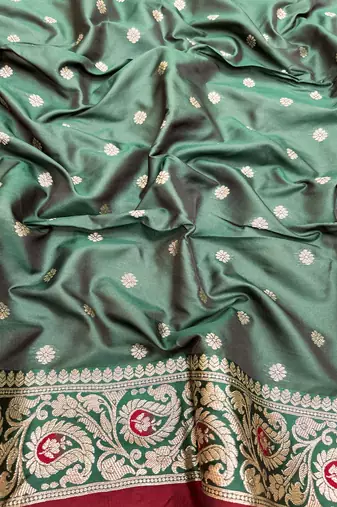 Maroon Art silk blend saree with blouse