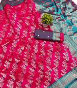 Pink Art Silk saree with blouse