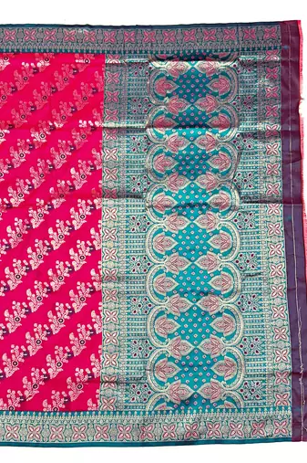 Pink Art silk blend saree with blouse