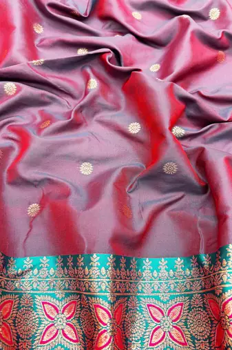 Pink Art silk blend saree with blouse