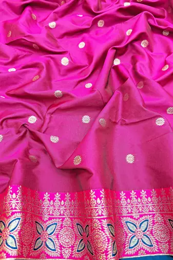 Blue Art silk blend saree with blouse