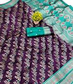 Purple Art Silk saree with blouse