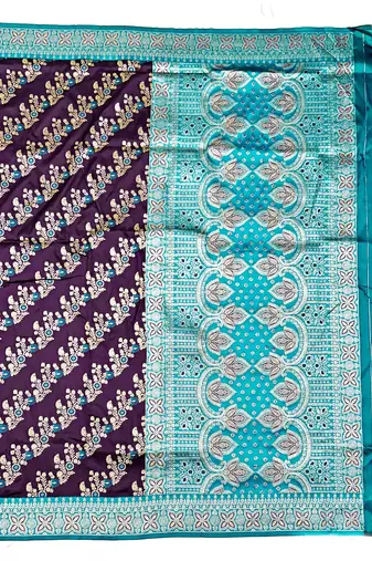 Purple Art silk blend saree with blouse
