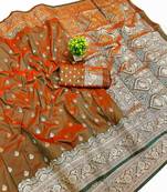 Mehendi Art Silk saree with blouse